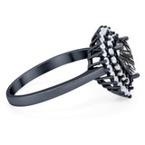 Pear Teardrop Natural Stone Halo Ring