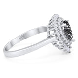 Pear Teardrop Natural Stone Halo Ring