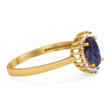 Vintage Style Oval Natural Stone Flower Ring