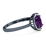 Vintage Style Oval Natural Stone Flower Ring