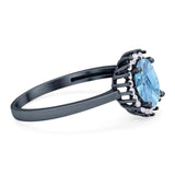 Vintage Style Oval Natural Stone Flower Ring