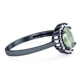 Vintage Style Oval Natural Stone Flower Ring