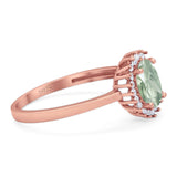 Vintage Style Oval Natural Stone Flower Ring