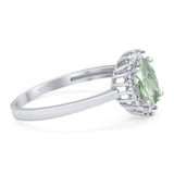 Vintage Style Oval Natural Stone Flower Ring