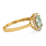 Vintage Style Oval Natural Stone Flower Ring