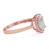 Vintage Style Oval Natural Stone Flower Ring