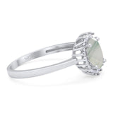 Vintage Style Oval Natural Stone Flower Ring