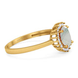 Vintage Style Oval Natural Stone Flower Ring