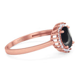 Vintage Style Oval Natural Stone Flower Ring