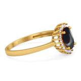 Vintage Style Oval Natural Stone Flower Ring