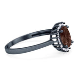 Vintage Style Oval Natural Stone Flower Ring