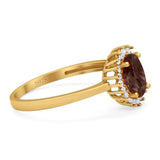 Vintage Style Oval Natural Stone Flower Ring