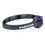 Vintage Style Round Natural Stone Solitaire Ring