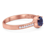 Vintage Style Round Natural Stone Solitaire Ring