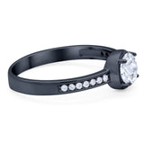 Vintage Style Round Natural Stone Solitaire Ring