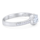 Vintage Style Round Natural Stone Solitaire Ring