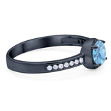 Vintage Style Round Natural Stone Solitaire Ring