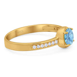 Vintage Style Round Natural Stone Solitaire Ring