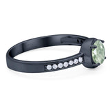 Vintage Style Round Natural Stone Solitaire Ring