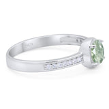 Vintage Style Round Natural Stone Solitaire Ring