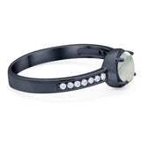 Vintage Style Round Natural Stone Solitaire Ring