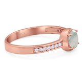 Vintage Style Round Natural Stone Solitaire Ring