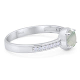 Vintage Style Round Natural Stone Solitaire Ring