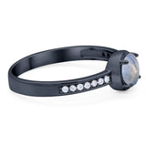 Vintage Style Round Natural Stone Solitaire Ring