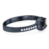 Vintage Style Round Natural Stone Solitaire Ring