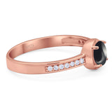 Vintage Style Round Natural Stone Solitaire Ring