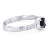 Vintage Style Round Natural Stone Solitaire Ring