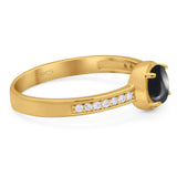 Vintage Style Round Natural Stone Solitaire Ring