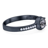 Vintage Style Round Natural Stone Solitaire Ring