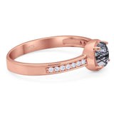 Vintage Style Round Natural Stone Solitaire Ring