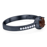 Vintage Style Round Natural Stone Solitaire Ring