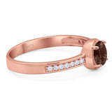 Vintage Style Round Natural Stone Solitaire Ring