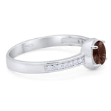 Vintage Style Round Natural Stone Solitaire Ring