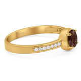 Vintage Style Round Natural Stone Solitaire Ring