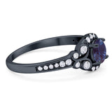 Art Deco Round Natural Stone Ring