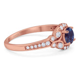 Art Deco Round Natural Stone Ring