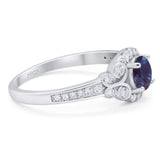 Art Deco Round Natural Stone Ring