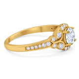 Art Deco Round Natural Stone Ring