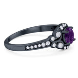 Art Deco Round Natural Stone Ring