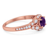 Art Deco Round Natural Stone Ring