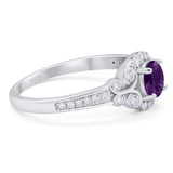 Art Deco Round Natural Stone Ring