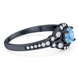 Art Deco Round Natural Stone Ring