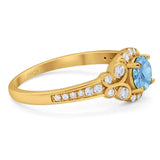 Art Deco Round Natural Stone Ring