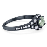 Art Deco Round Natural Stone Ring