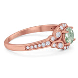 Art Deco Round Natural Stone Ring