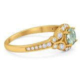 Art Deco Round Natural Stone Ring